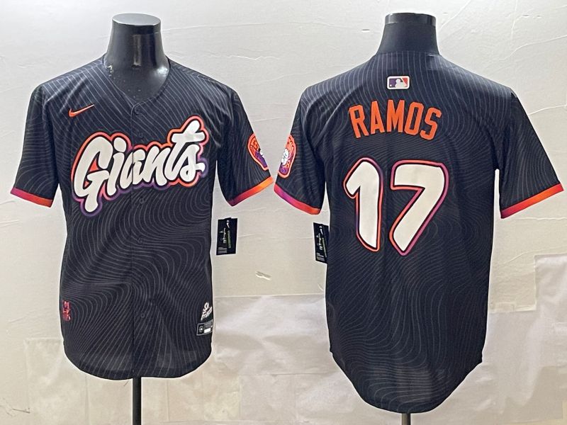 Men San Francisco Giants #17 Ramos Black Joint Name Nike 2025 MLB Jersey style 1->san francisco giants->MLB Jersey